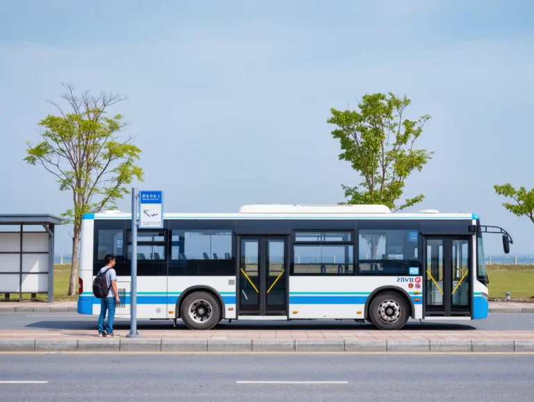 Public transportation bus and metro station in Turkey with passengers using travel cards.
