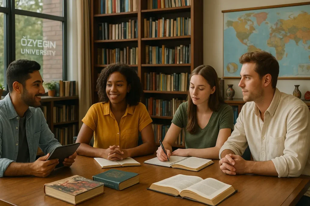 International students studying anthropology at Özyeğin University