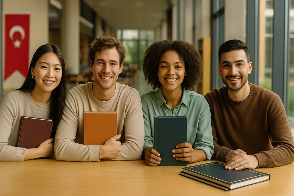 Özyeğin Üniversitesi fakülte binası önünde modern kampüs atmosferi.